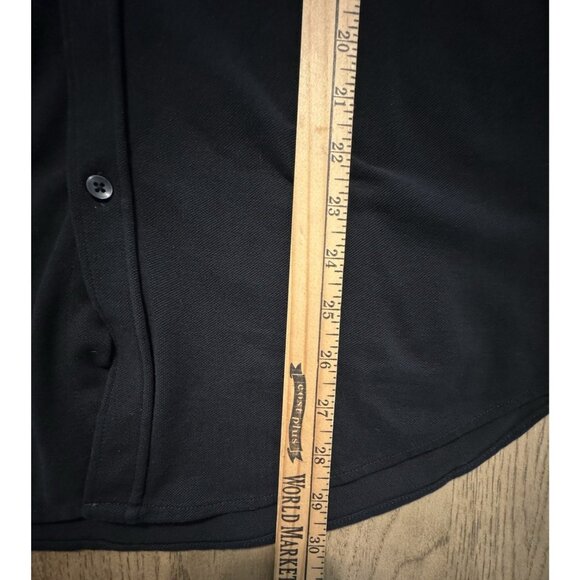 Zara Men Slim Fit XL Band Collar Long sleeve button Black Shirt Cotton Textured - Picture 4 of 9